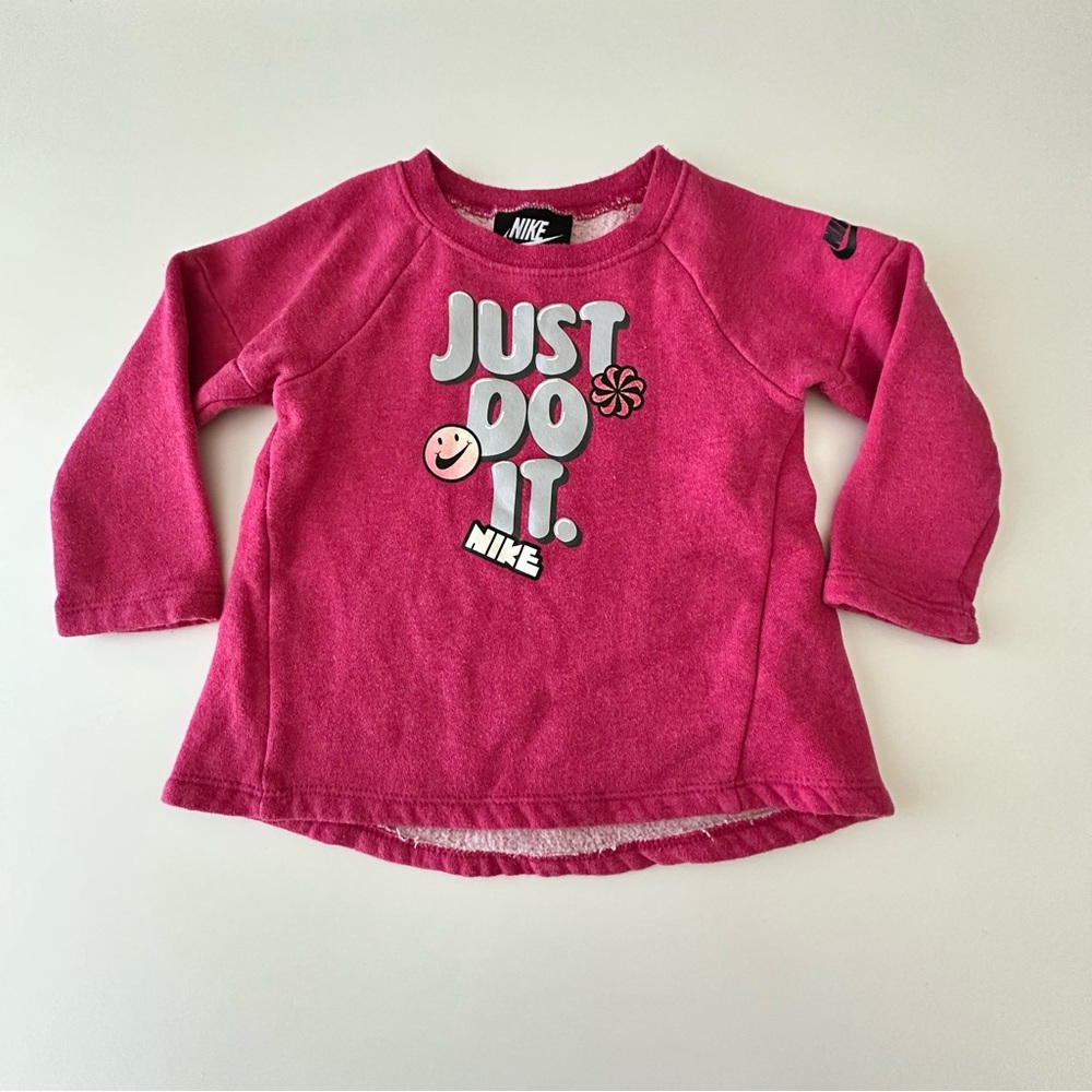 Nike Kids Fuchsia ‘Just Do It’ Long Sleeve Sweatshirt 18M